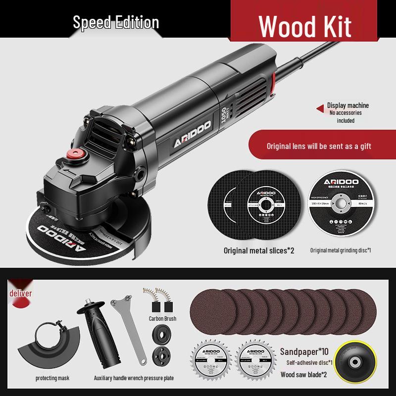 Deutscher Multifunktions-Winkelschleifer: Haushaltsschleifer, Polierer, Trennschleifer und Handschleifscheibe.