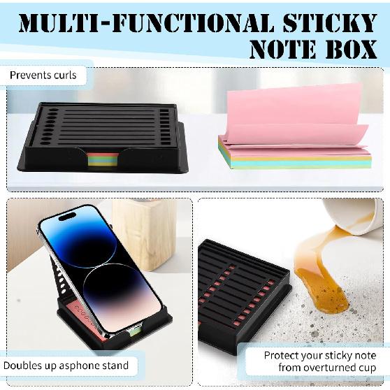 Sticky Note Stencil, Sticky Note Stencil and Holder, Post It Stencils, with Five Different Stencil, for Room and Office Desk Organizer, for 3x3 Inch