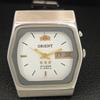 AUTOMATIC 46941 VINTAGE ORIENT CRYSTAL JAPAN MENS WHITE DIAL WATCH a704872-1