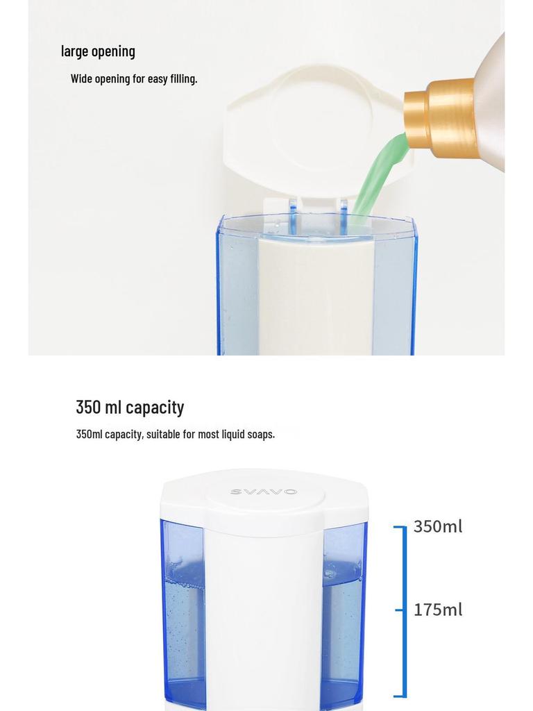 SVAVO 350ml Wall-Mounted Teacup Style Single & Double Head Soap Dispenser