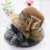 Lady Wide Brim Hat Sun Cap Folding Bucket Beach Flower Mesh Holiday Summer Hat