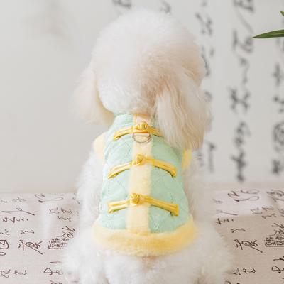 Hundekleidung Kleiner Hund Teddy Bigbear Plattenverschluss Zugweste Yorkshire Winterkleidung Verdickte Haustier Tang-Kleidung