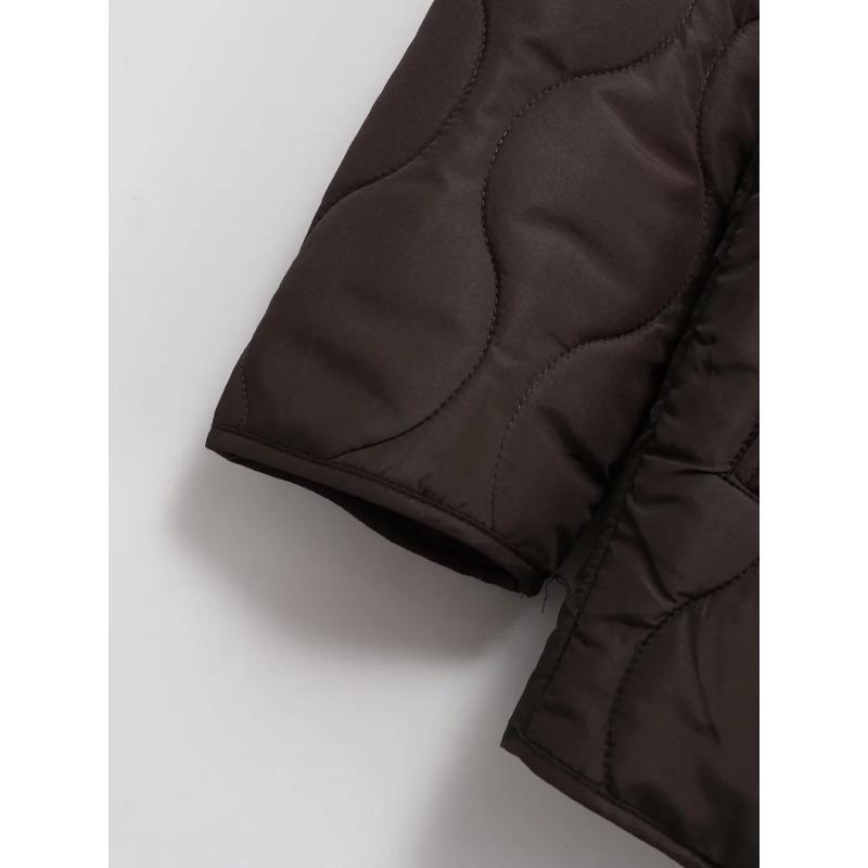 Winter Damesmode Verticale Kraag Strik Capuchon Taille Gevulde Jas Licht Warm Losse Jas