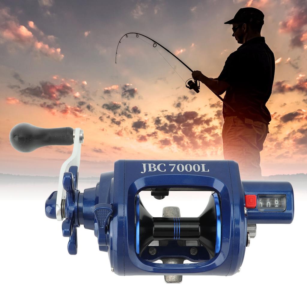 Baitcasting Angelrolle Runde Baitcaster Rolle Geschmeidig Leistungsstark Salzwasser Inshore Brandungs Trolling Rolle JBC7000L