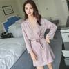 New Lace Silk Women's Two-Piece Nightgown & Robe Set – Long Sleeve, Sexy Summer Pajamas