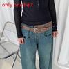 Retro Western PU-Ledergürtel mit Metallschnalle für Boho-Stil Modeaccessoires