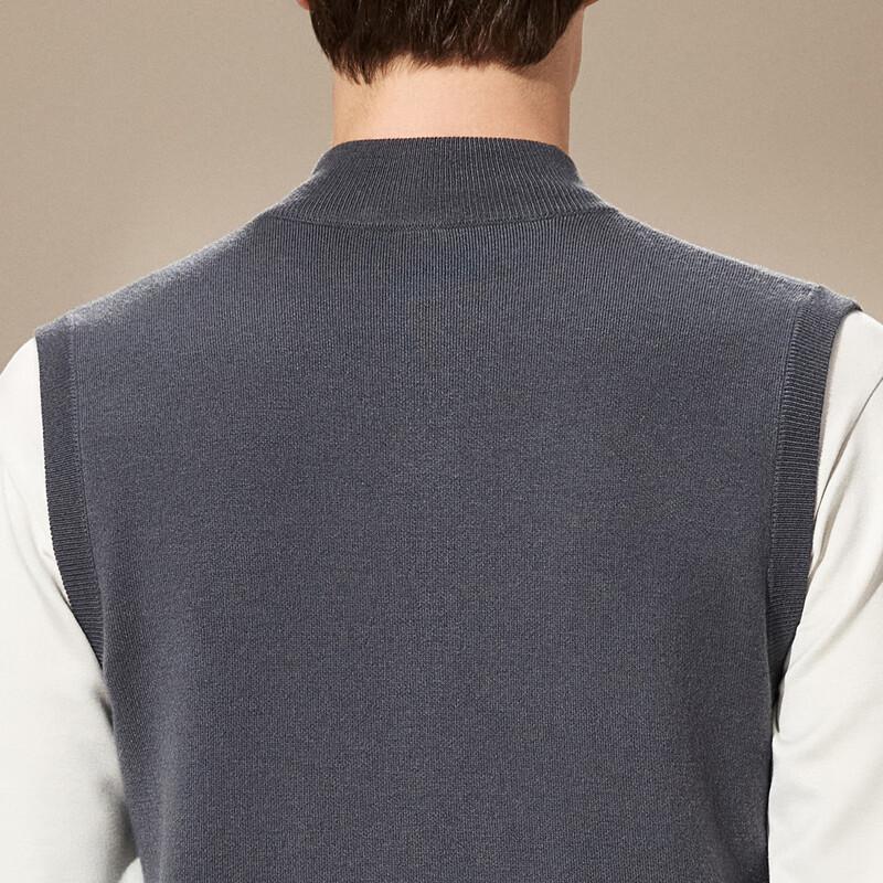 Antonio Men's Easy-Care Wool Blend Mock Neck Vest