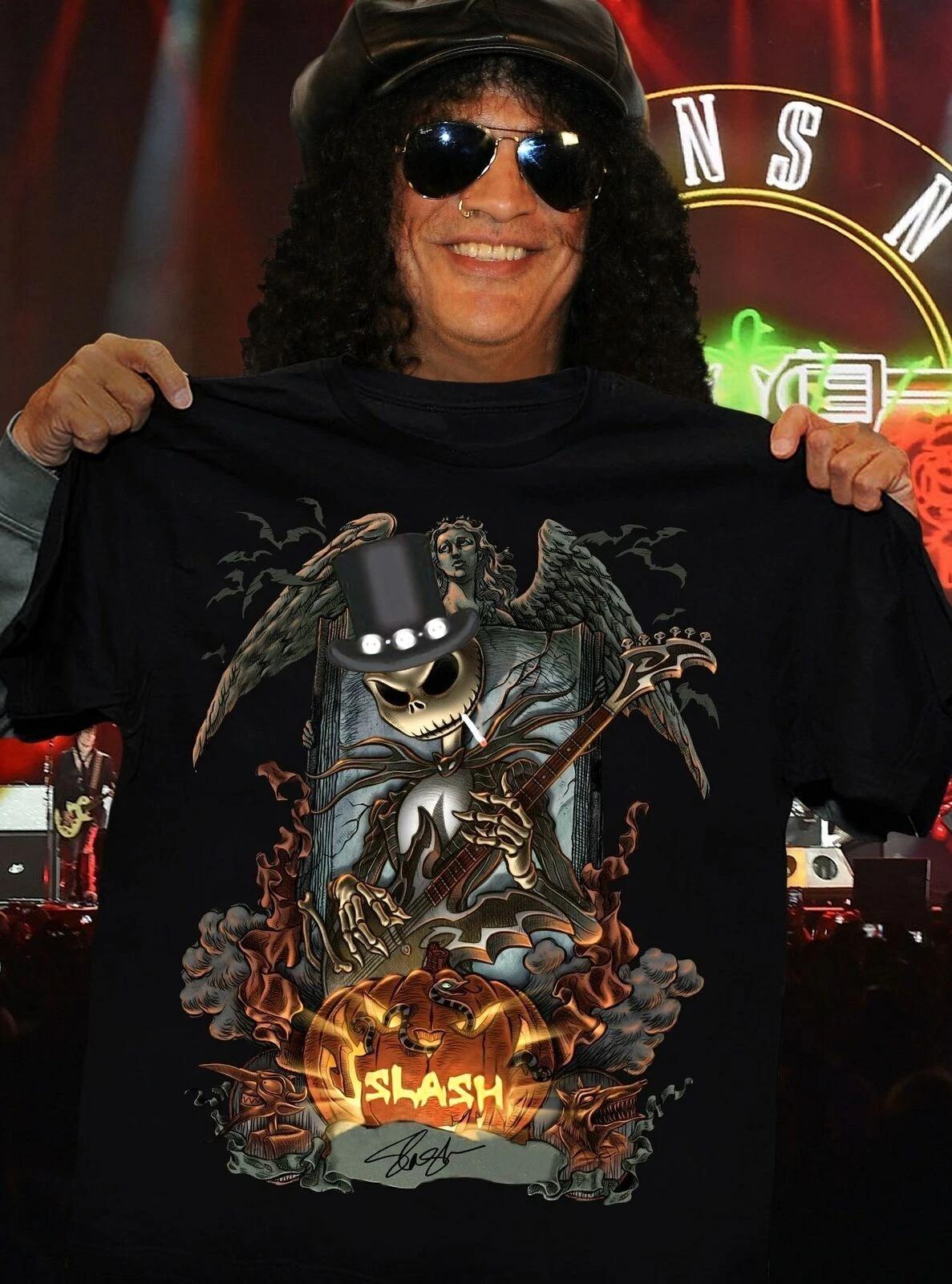 Jack Skellington Smoking Slash Pumpkin Black Men S-234XL T-shirt B2403 XXXXL