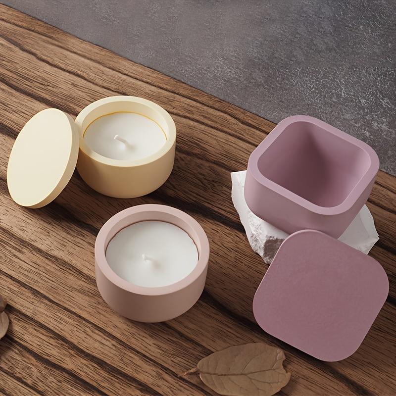 1set DIY Candle Jar Silicone Mold with Lid - Aroma Wax Jar Making Mold for Resin, Concrete, Gypsum - Mold for Home Crafts