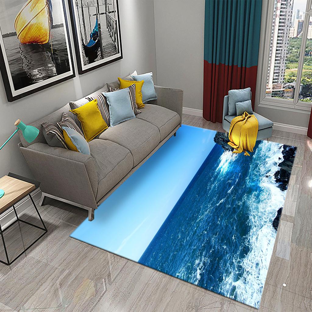 Bathroom Toilet Bedroom Kitchen Living Room Non-slip Floor Mat Sunset Ocean Beach Sky Landscape Rug
