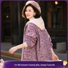 FuMama Women's Chinese-Style Casual Hooded Zipper Jacket