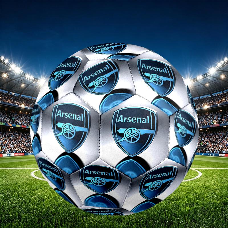 Football Team F.C Print Size 5 Soccer Ball, PU Wear Resistant Football for Match Training and Daily Practice, Birthday Gift for Soccer Fans