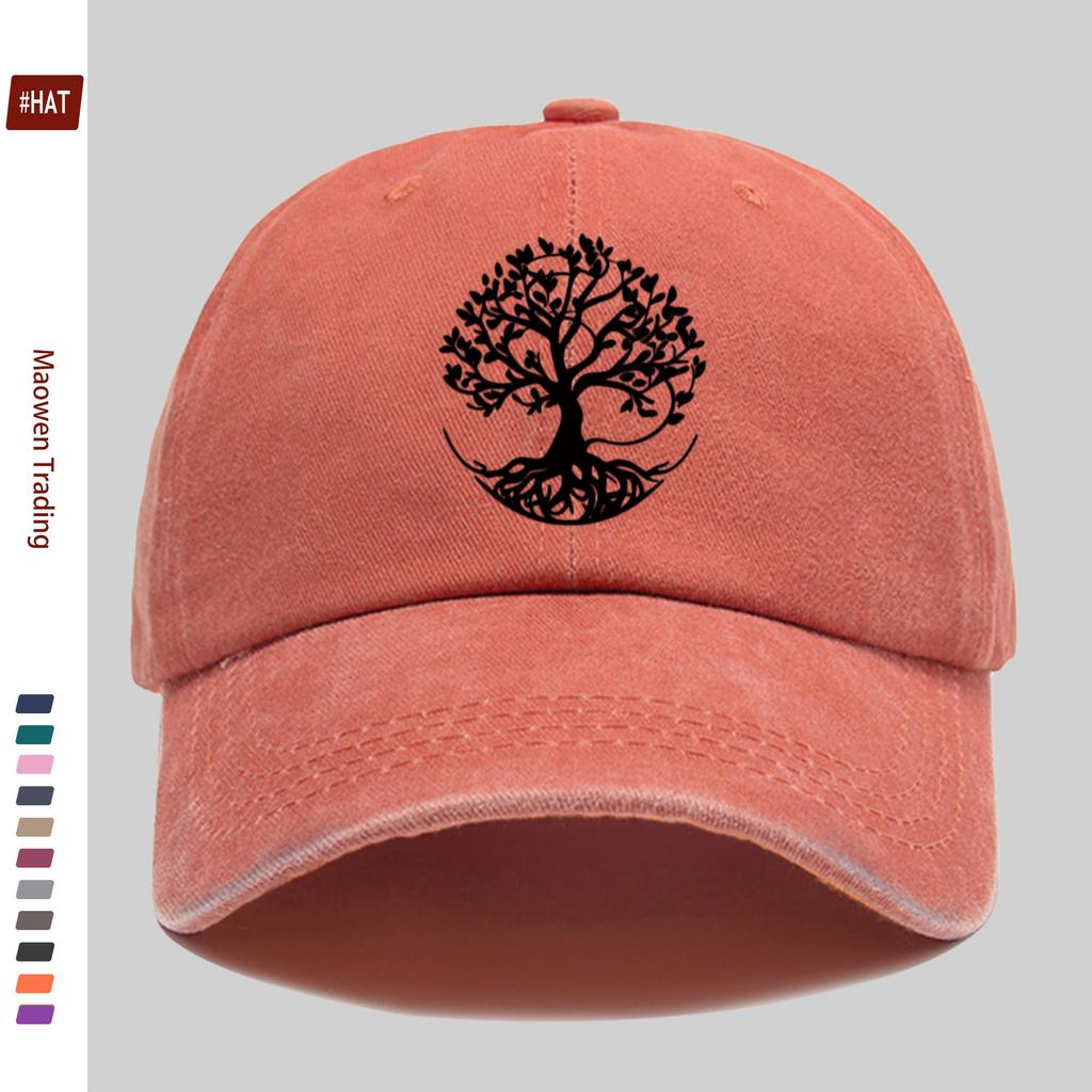 pc Fashionable PatternPrinted Baseball Cap Designed with Treeinspired Motifs Where the Root Shapes Form a Circular Decorativ