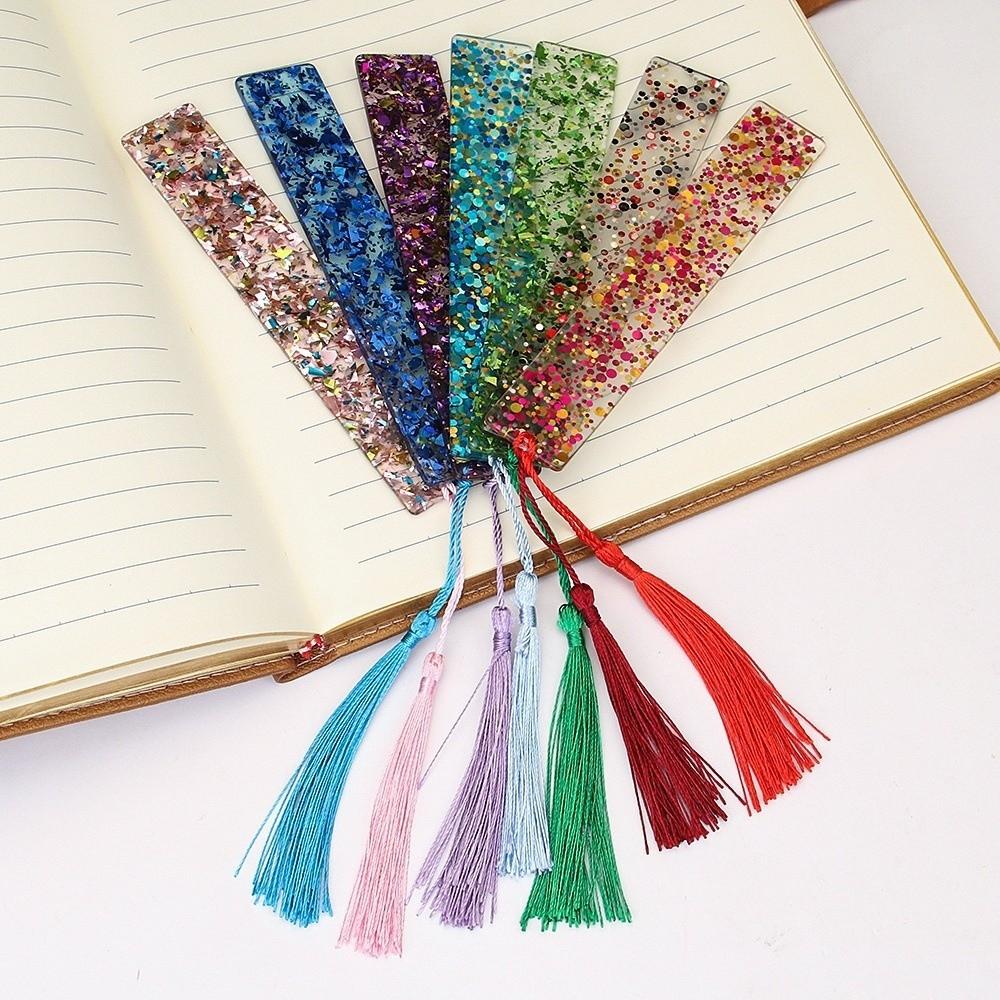 New Elegant Tassel Bookmarks DIY Portable Glitter Bookmarks Page Markings Cards Reading Presents