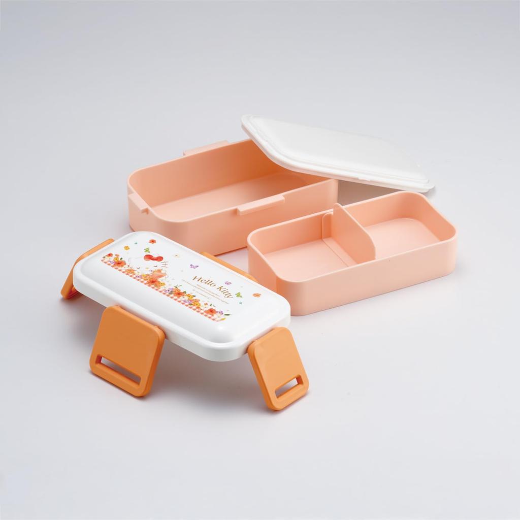 Skater Bento Fluffy Made In Sanrio Hello Pastel Vivid Watercolor Floral Box, Serving, Two-Tier, 600ml, Japan, Kitty, Print, Girl's, PFLW4-A