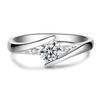 Shiny Twist Round Cut Cubic Zirconia Rhinestone Ring Bridal Wedding Jewelry Gift