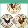 Reloj de Pared de Granja Vintage con Gallo y Movimiento de Cuarzo Silencioso para Decoración de Sala de Estar