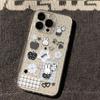 Black Apple Miffy Rabbit Transparent Space Phone Case for Apple 17/16/15/13 Pro Max, 12/11.
