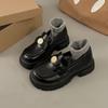 Fashion Doudou shoes with one foot, platform thick heel loafer single shoes for women 2025 new Japanese and Korean version of small leather shoe