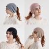 Knitted Winter Knitted Hat For Women With Ear Warmth And Ponytail Hole