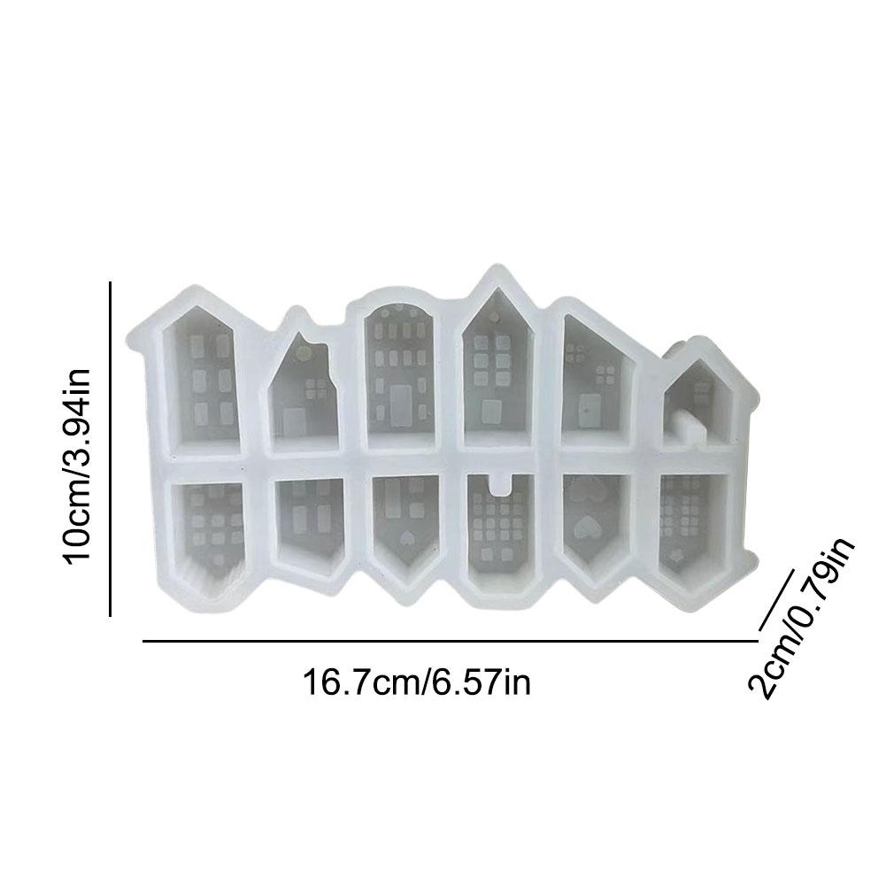 Forma na świece 3D w stylu nordyckim dom 12-dołkowa mini domki gips beton cement forma DIY gips architektura do dekoracji domu prezenty