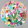 50 Tulip Flower Stickers - Cute, Cartoon-Style, Waterproof Decorations for Journaling & Suitcases