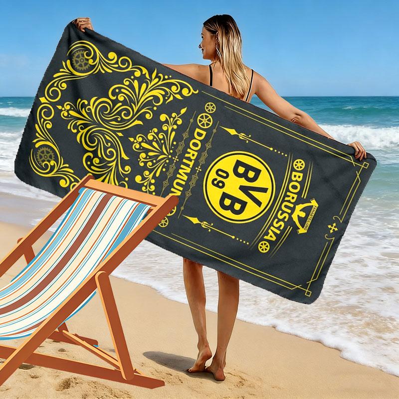 Borussia Print Beach Towel, Large Soft Quick Dry Towel for Beach Camping Swimming