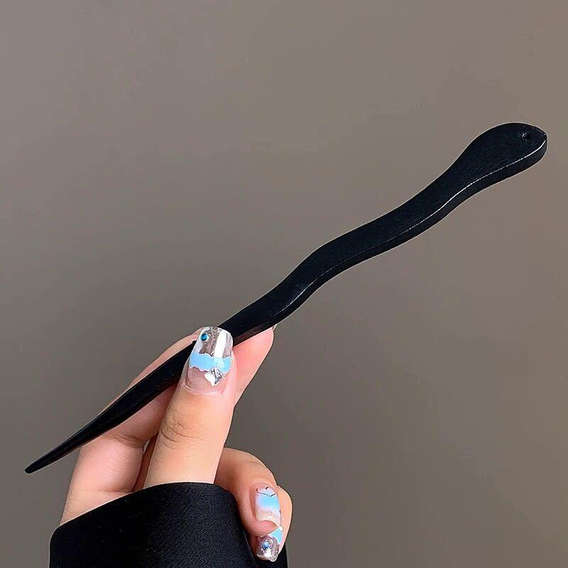 

Элегантная черная эбеновая заколка с кисточкой: Женское украшение для волос в стиле ханьфу с бабочкой