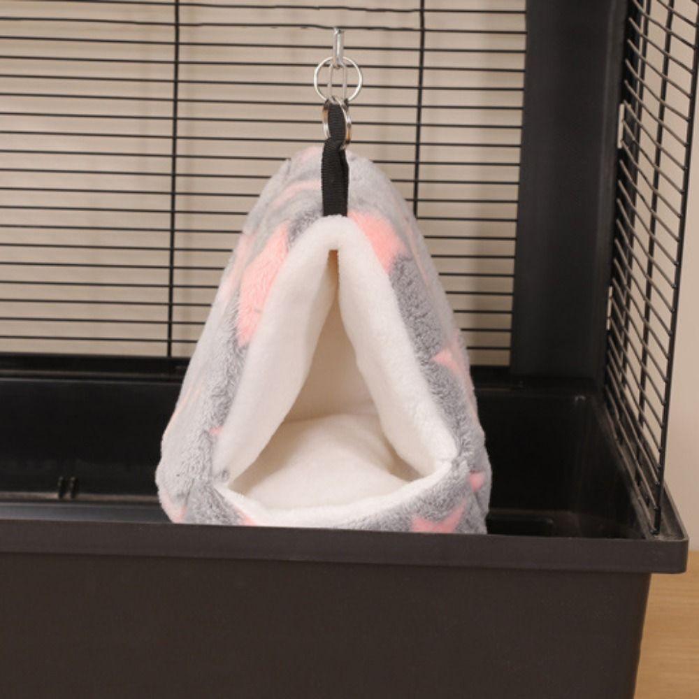 Thickened Hamster Plush Hammock Semi-enclosed Hamster Hanging Nest Parrot House  for Pet Cage