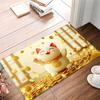 Lucky Cat Golden Coin Atmosphere Floor Mat, Non-Slip Absorbent Machine Washable Rug, Decorative Carpet for Bathroom Bedroom