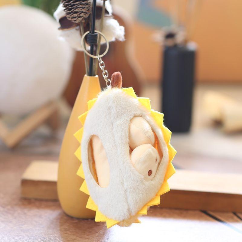 Durian Plush Fruit Keychain Soft Pp Cotton Stuffed Toy Bag Pendant Gift Kids For
