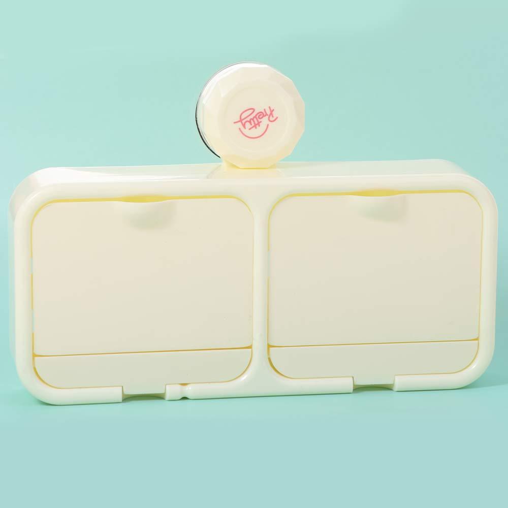 Plastic Drain Soap Box Punch-Free Soap Container Practical Suction Cup Soap Holder  Bathroom