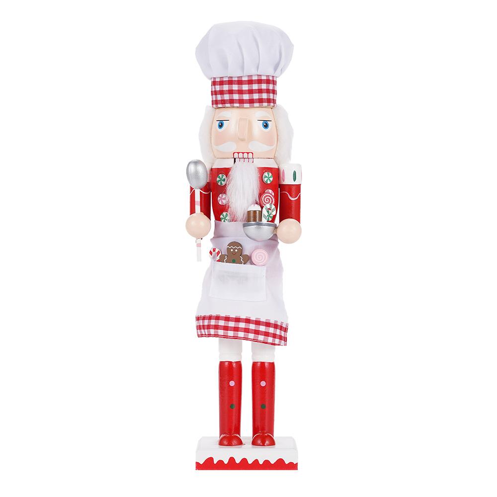 38CM Christmas Nutcracker Chef Pastry Chef Puppet Handcrafted Decoration Christmas New Year Holiday Party Decoration Gift