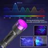 Powerful UV Flashlight 365nm Black Mirror Purple Torch Blacklight USB Rechargeable Ultraviolet Lantern for Pet Urine Detection