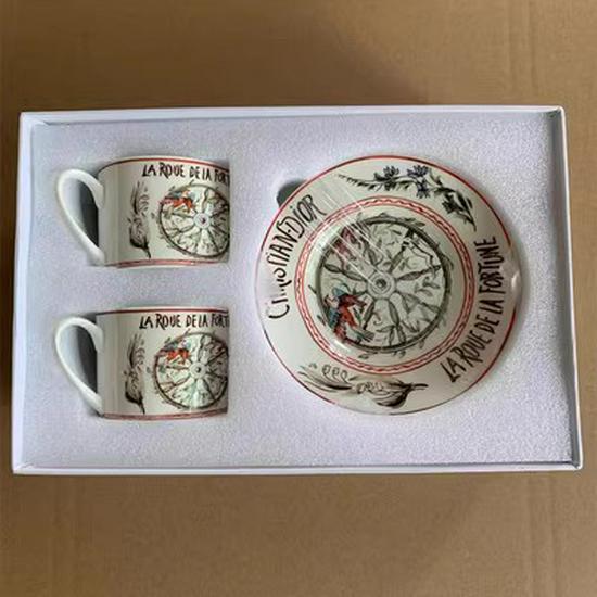 European Bone China Coffee Cup & Saucer Set - Elegant Two-Person Tea Set for Couples
