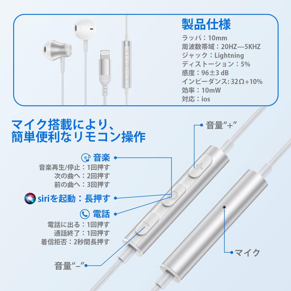 iPhone Wired Lightning Improved Lightning Earphones with HIFI Sound DAC Genuine iPhone Magnetic Adsorption Volume Calls No Noise Compatible with