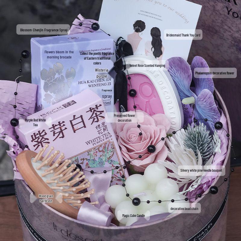 Purple Bridesmaid Gift Set: High-End Hug Bucket Box for Girls