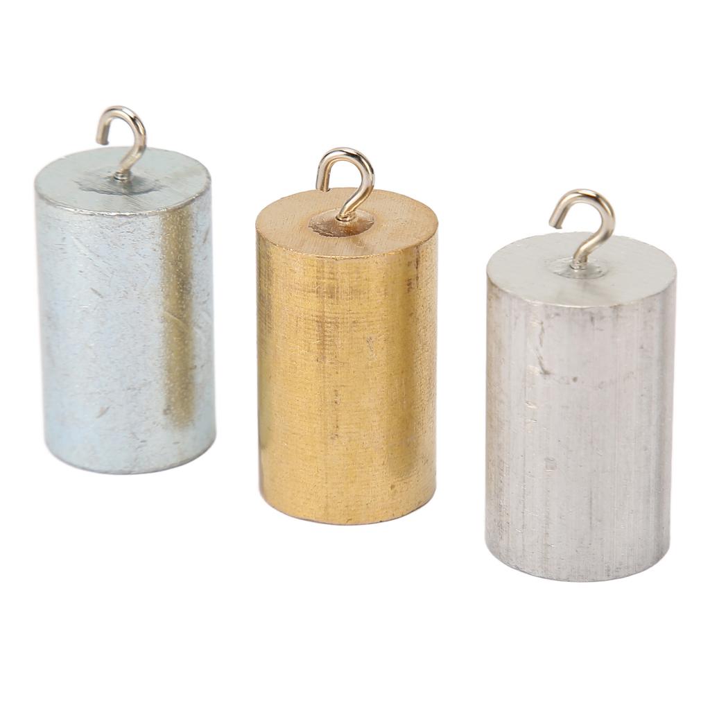 3Pcs Metal Density Blocks Copper Iron Aluminium Cylinder Style Metal Cylinders Set for Density Investigation Experiment