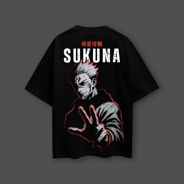Jujutsu Kaisen Anime Sukuna Oversized Cotton Tshirt Men and Women Breathable High Quality Y2K Short Sleeve Summer Tshirt