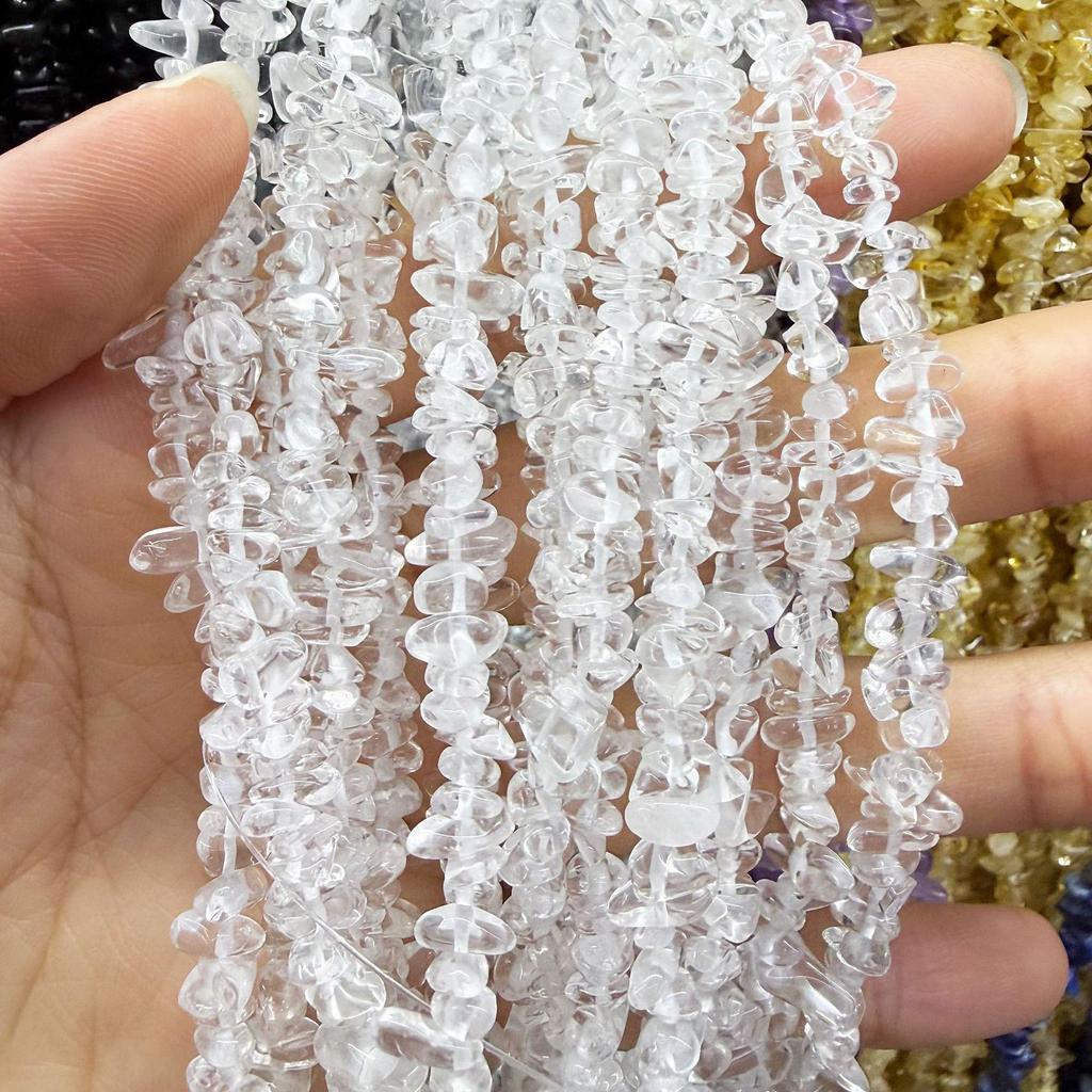 3-5mm Natural Crystal Agate Crushed Stone Beads, Irregular DIY Jewelry Accessories, Loose with Hole
