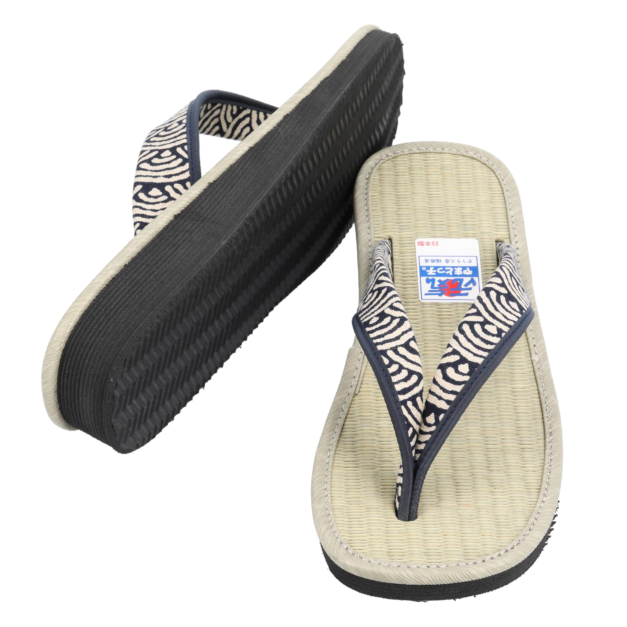 Erin Trading - Japanese Selected Products - Women's Japanese Zori Sandals Lightweight And Less Tiring Even After Long Hours Thong Slippers Made In Japan Insole Tatami Pattern Wave Size Ll