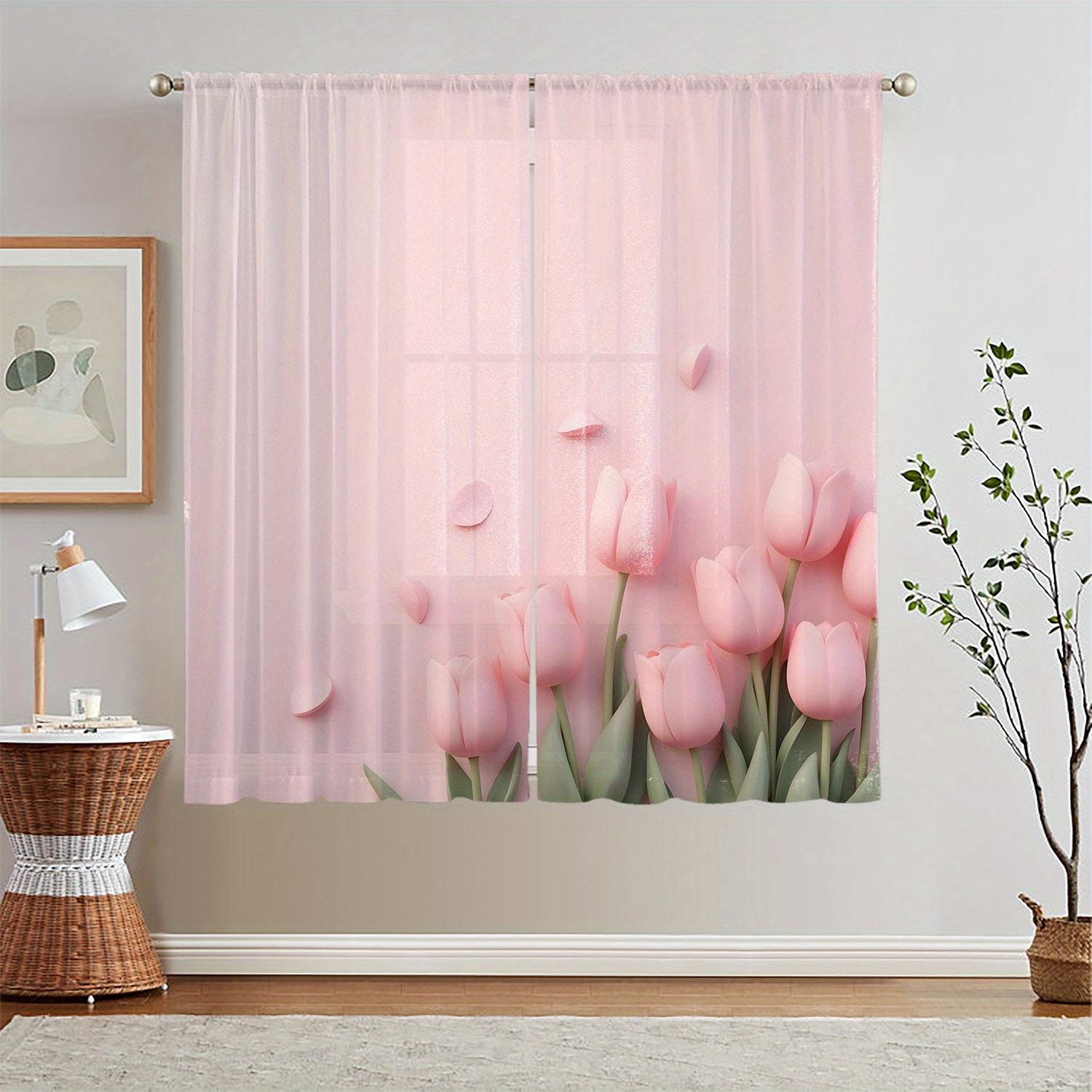 

2 Pieces Of Colorful And Splendid Flowers Printed Curtains, 30*65, Bedroom And Living Room, Home Decoration, Room Decoration 14Wx39L(35x100CM)x2