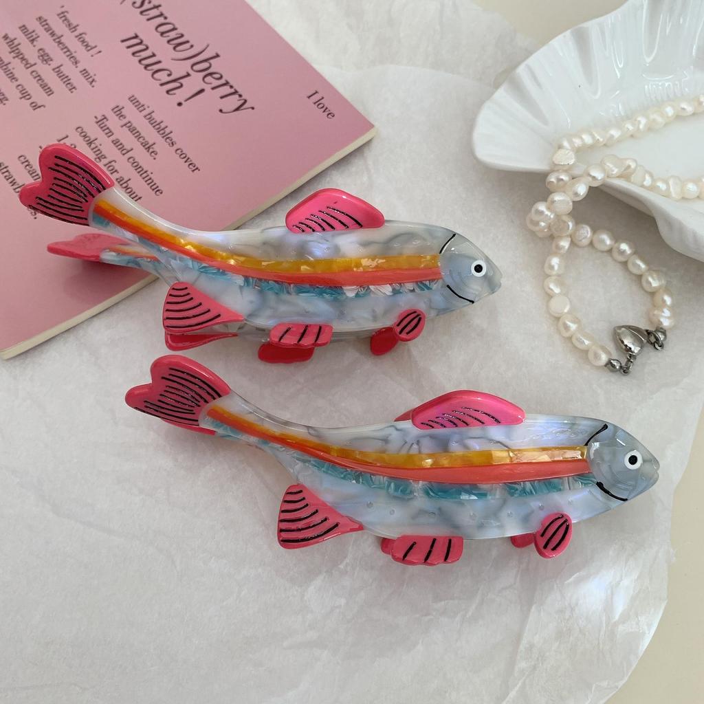 YHJ Sea Animal Acetate Shark Hair Clip - Small Fish Updo Claw Hair Accessory