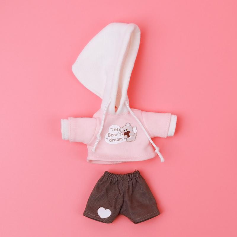 OB11 Clothes Bear Pattern Hooded Sweatshirt Hippop Shorts Set Decoration Molly, GSC Body, 1/12bjd Doll Clothes Toy Clothing