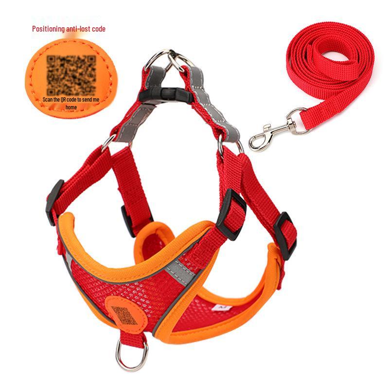 Breathable Mesh Dog Leash & Harness - Vest Style, Anti-Lost, Small/Medium Dogs