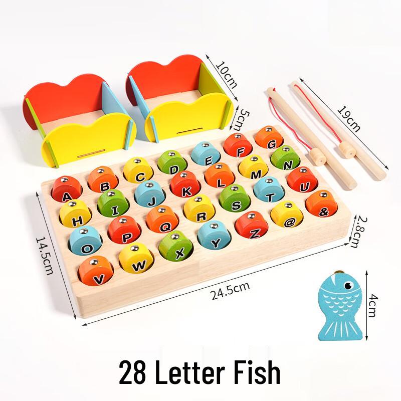 Wooden Alphabet Memory Fishing Game