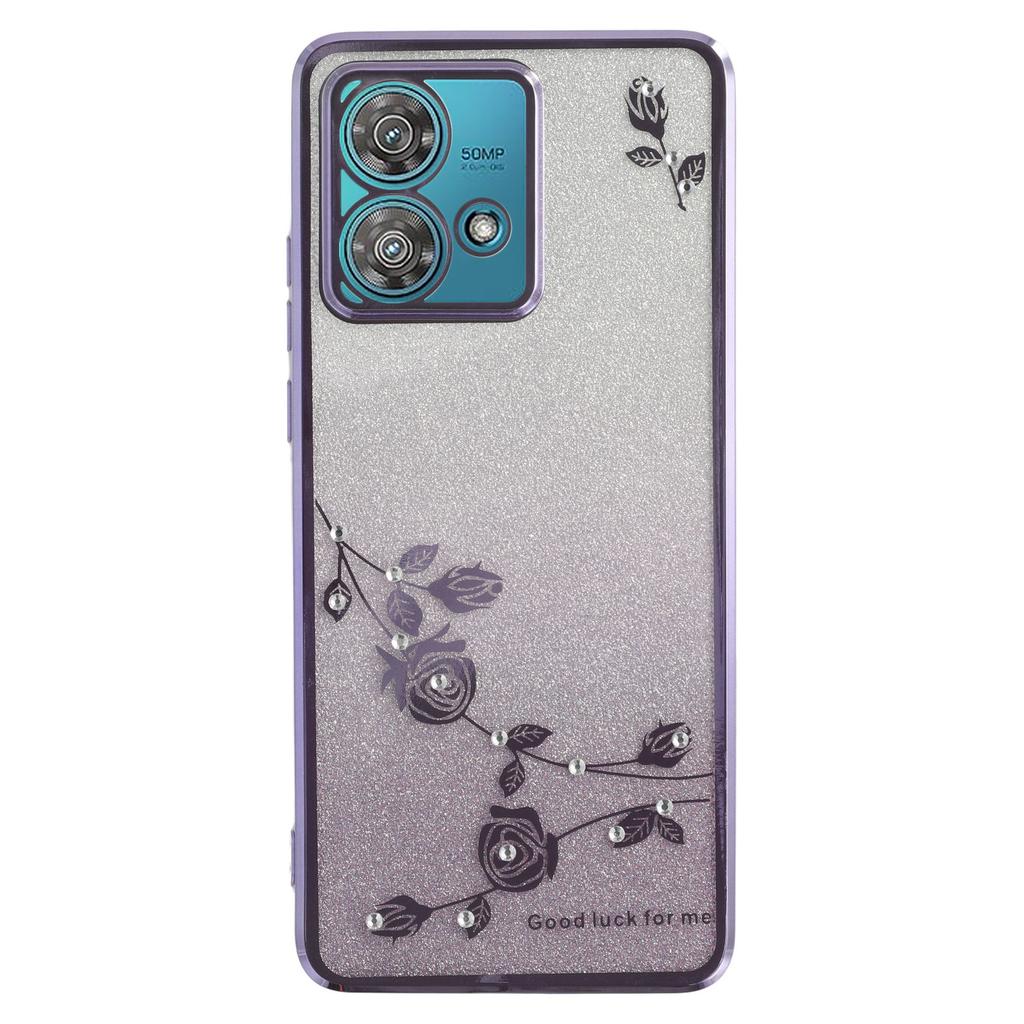 KADEM For Motorola Edge 40 Neo 5G Case Flower TPU Flexible Gradient Phone Cover