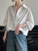 Lu Xi Women's Korean-Style Loose Silhouette Casual Shirt for Early Spring - Versatile 3758