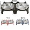 Stainless Steel Pet Double Feeder Bowl Large Capacity Anti-Tip Dog Food Bowl Non-Skid Base No Spill Elevated Pet Bowl Multi-Pet