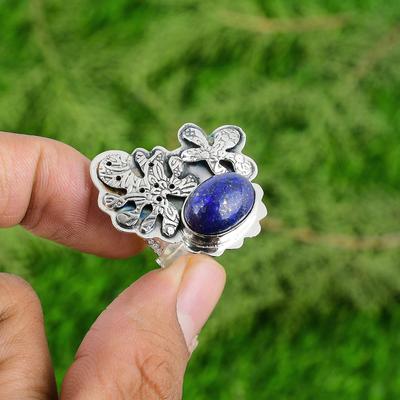 Muttertag Sale 925 Sterlingsilber Natürlicher Lapislazuli Versprechensring Schmuck